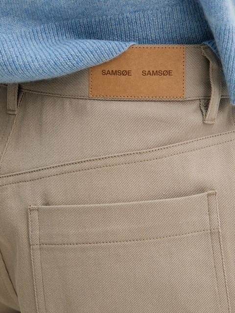 Samsoe Samsoe szorty bawełniane SAHARP damskie kolor beżowy gładkie high waist F25200114