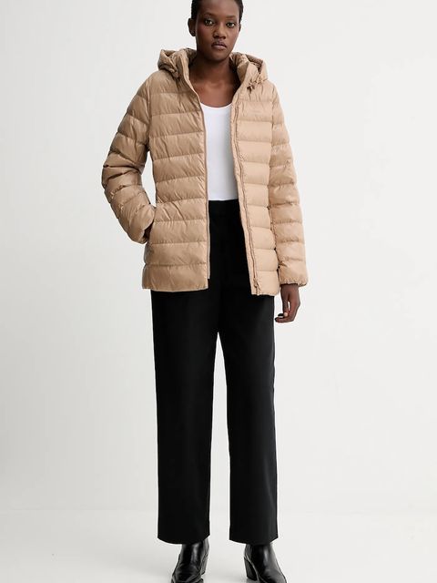 Calvin Klein kurtka kolor beżowy zimowa LV044D542G