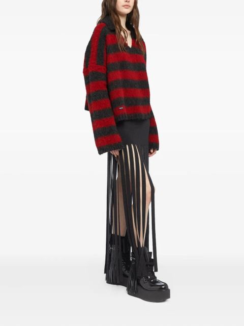 Alanui Grunge striped sweater - Red