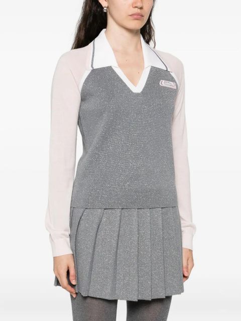 Casablanca Tennis long-sleeved polo top - Silver
