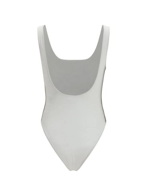 Burberry Check-stripe swimsuit - White - zdjęcie produktu nr 2