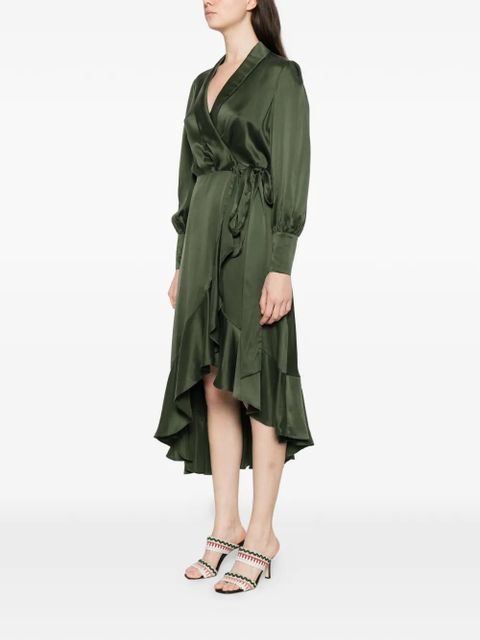 ZIMMERMANN ruffled wrap-style asymmetric dress - Green - zdjęcie produktu nr 2