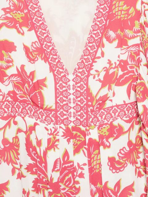 ETRO floral V-neck dress - White