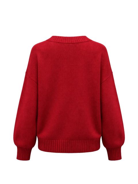 Reformation Jadey V-neck sweater - Red - zdjęcie produktu nr 2
