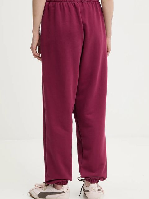 Pangaia spodnie dresowe bawełniane kolor bordowy gładkie 10000295