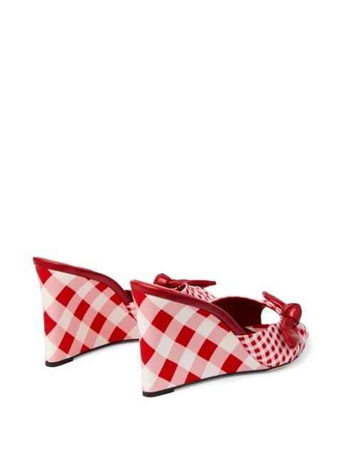 Jimmy Choo bow gingham sandals - Red