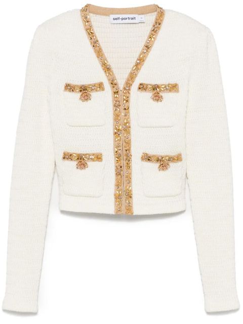 Self-Portrait embellished jacket - Neutrals - zdjęcie produktu nr 1