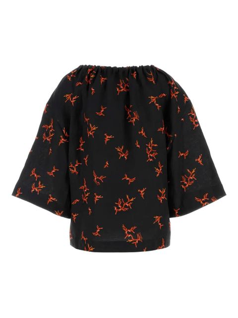 FENDI printed linen blouse - Black - zdjęcie produktu nr 2