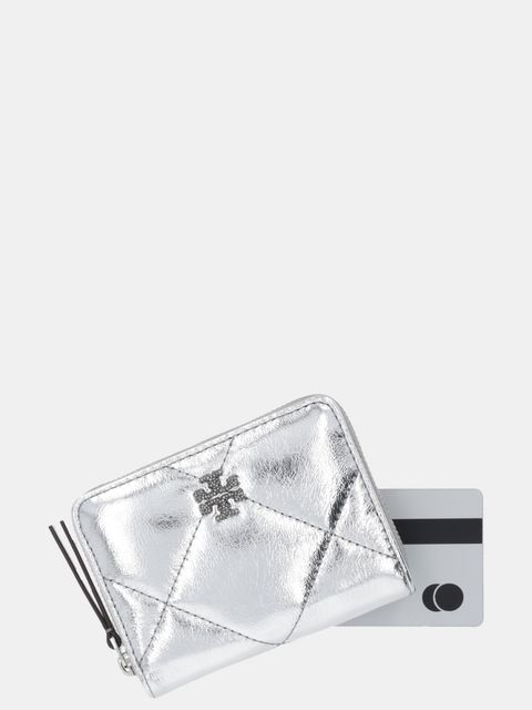 Tory Burch portfel Kira Diamond damski kolor srebrny 175007-040