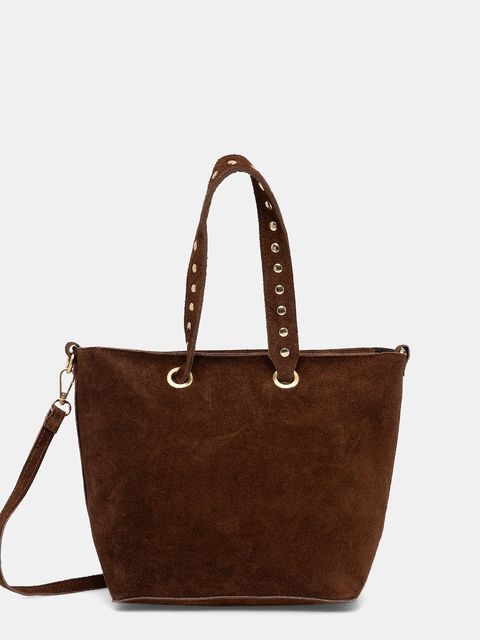 Answear.LAB torebka zamszowa kolor brązowy - zdjęcie produktu nr 1