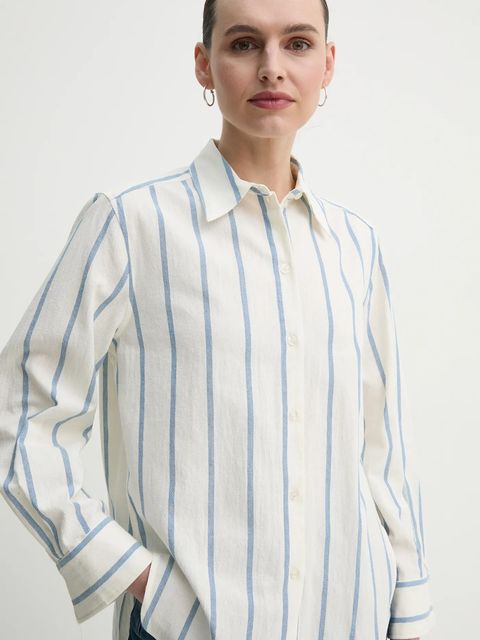 Day Birger et Mikkelsen koszula bawełniana Romy damska kolor beżowy relaxed z kołnierzykiem klasycznym DAY65243748