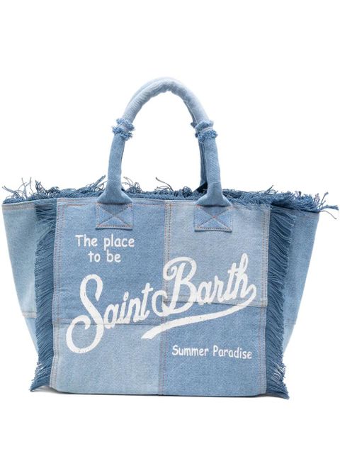 MC2 Saint Barth fringed denim tote bag - Blue - zdjęcie produktu nr 1