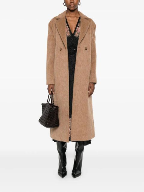 TWINSET double-breasted belted coat - Brown - zdjęcie produktu nr 2