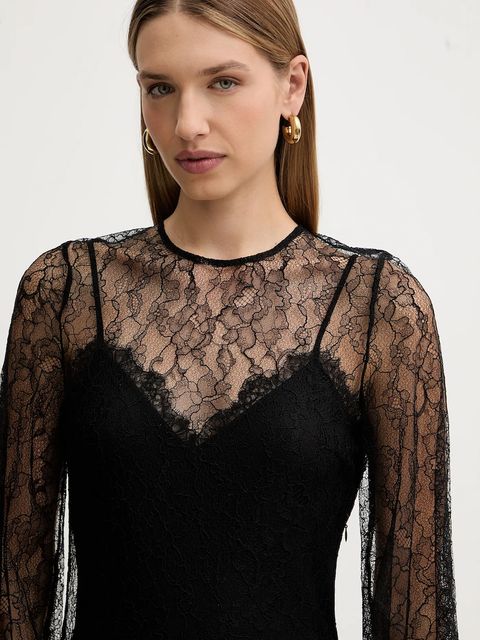 Twinset sukienka kolor czarny maxi prosta 252TT2261