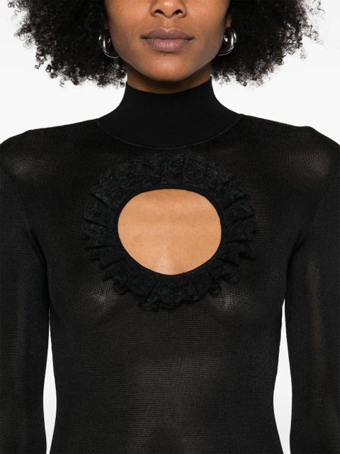 Self-Portrait cut out-detail knitted maxi dress - Black