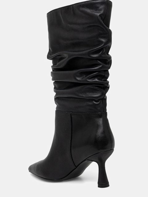 Answear.LAB kozaki skórzane kolor czarny na szpilce