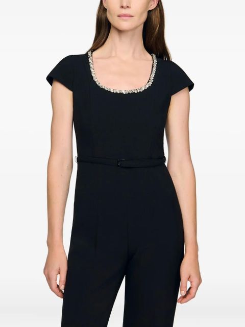 SANDRO embellished jumpsuit - Black
