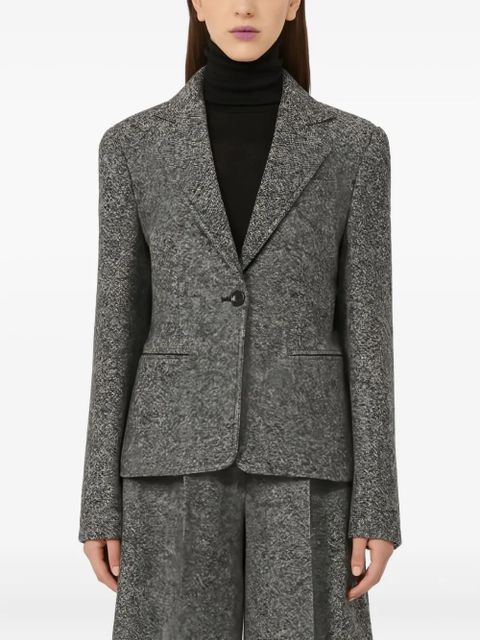Max Mara single-button tweed blazer - Grey