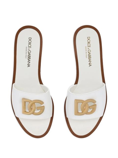 Dolce & Gabbana DG-logo leather sandals - White