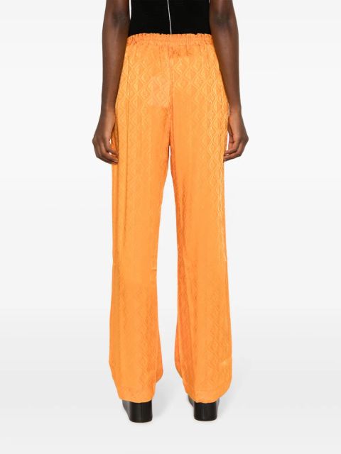 Marine Serre Moon Diamant jacquard trousers - Orange