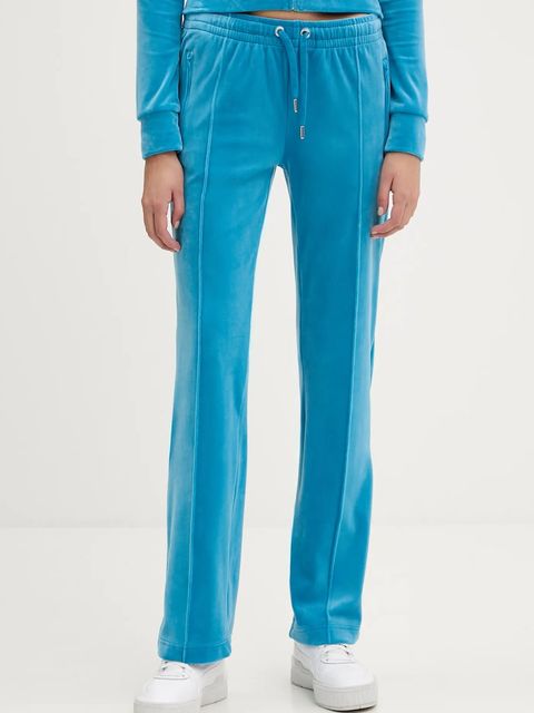 Juicy Couture spodnie dresowe kolor niebieski z aplikacją JCAPW045 - zdjęcie produktu nr 1