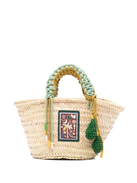 ALEMAIS mini handle-beaded tote bag - Neutrals - zdjęcie produktu nr 1
