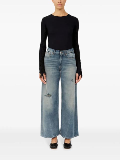 MM6 Maison Margiela distressed wide-leg jeans - Blue