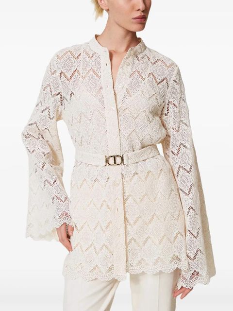 TWINSET macramé lace shirt - Neutrals - zdjęcie produktu nr 2