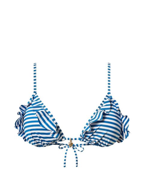TWINSET ruffled striped bikini top - Blue - zdjęcie produktu nr 1