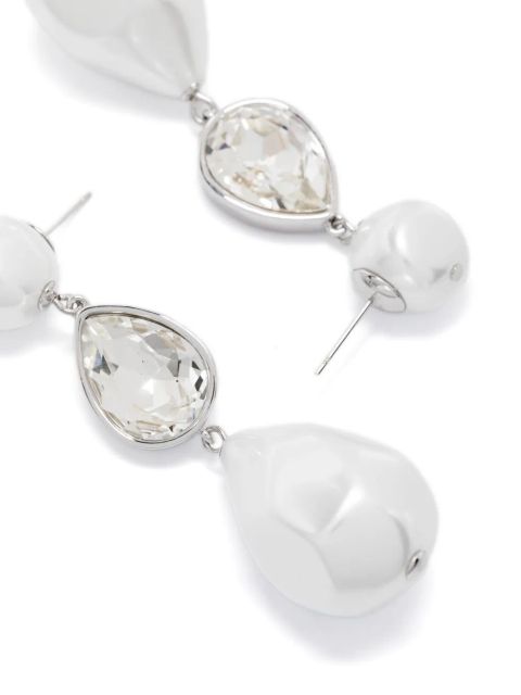 Self-Portrait faux-pearl droplet earrings - White - zdjęcie produktu nr 2