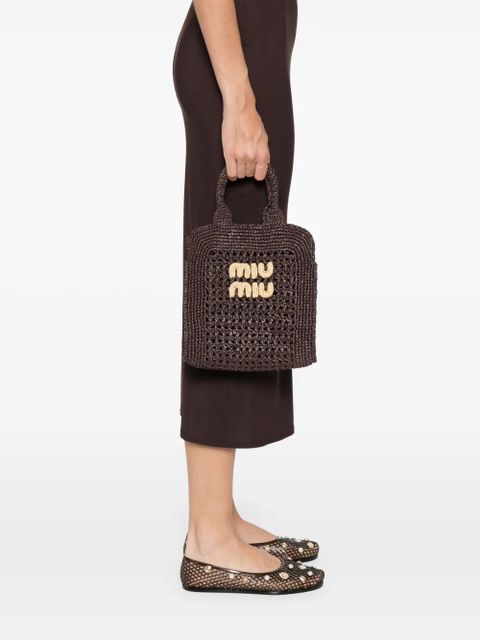 Miu Miu crochet tote bag - Brown