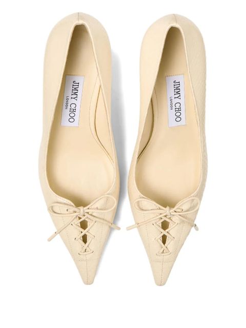 Jimmy Choo 50mm Scarlett lace-up pointed-toe pumps - Neutrals