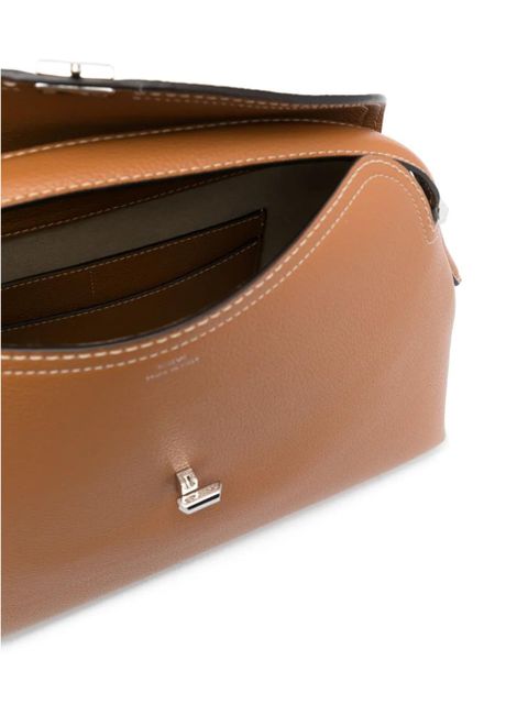 TOTEME T-Lock leather top handle bag - Brown