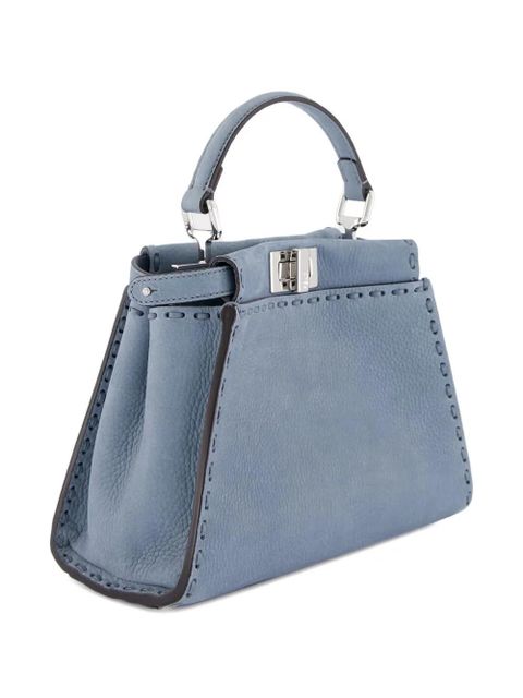FENDI mini Selleria Peekaboo leather shoulder bag - Blue