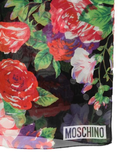 Moschino floral-print silk scarf - Black - zdjęcie produktu nr 2