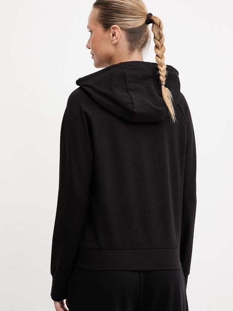 EA7 Emporio Armani bluza damska kolor czarny z kapturem gładka AF13135.7W000458