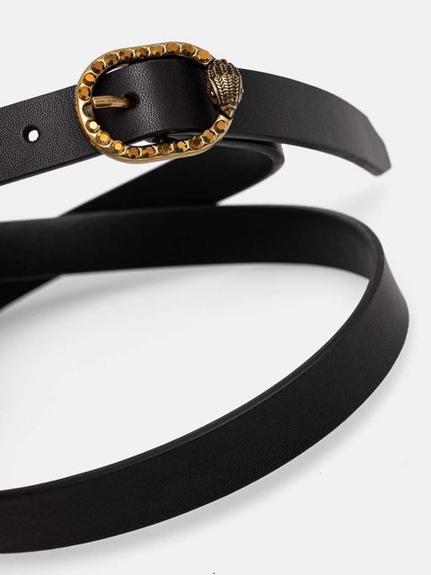 Kurt Geiger London pasek skórzany MAYFAIR damski kolor czarny 3654000109 - zdjęcie produktu nr 2