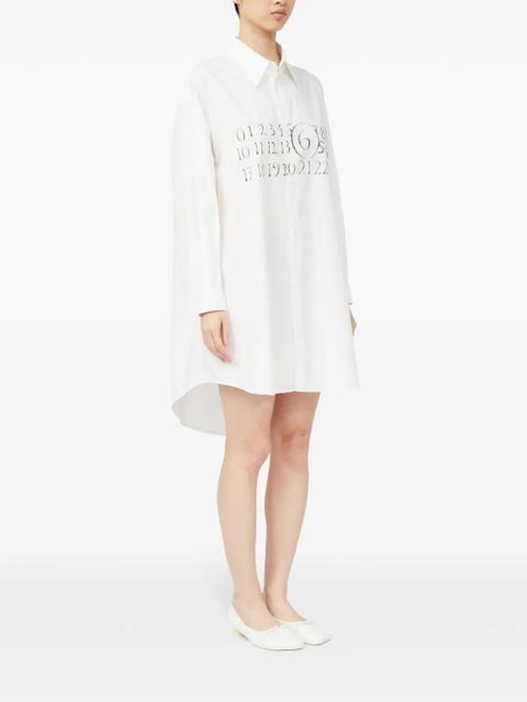 MM6 Maison Margiela signature numbers motif shirt dress - White