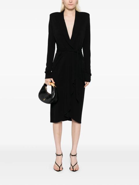 TOM FORD long-sleeves wrap dress - Black