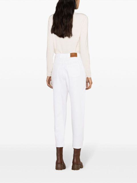 Moncler high-rise cropped jeans - White