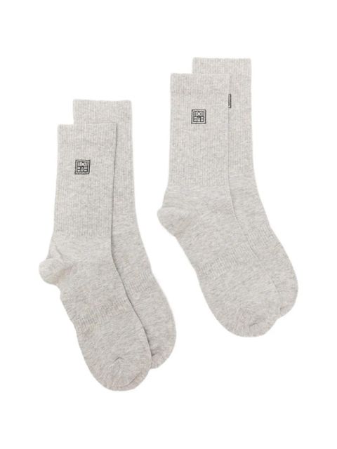 TOTEME embroidered socks (set of two) - Grey - zdjęcie produktu nr 1