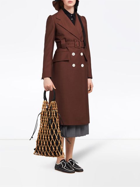 Prada mesh leather trim bag - Black