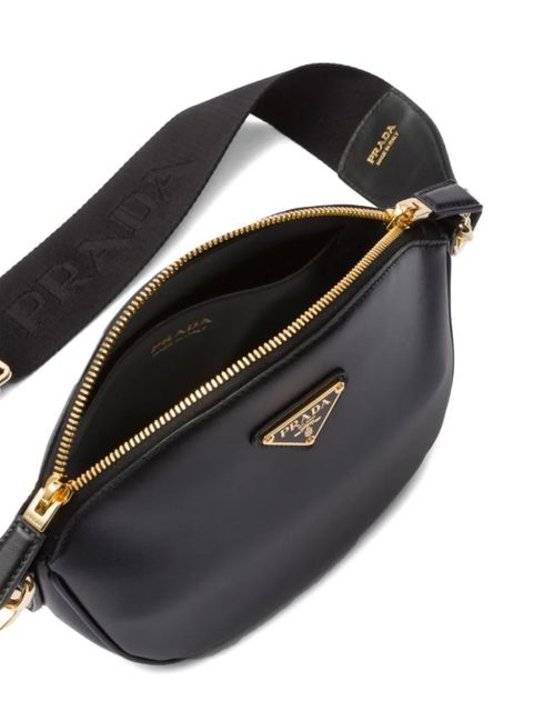 Prada triangle-logo zip-top shoulder bag - Black