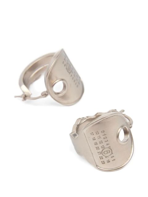 MM6 Maison Margiela numeric-engraved hoop earrings - Silver