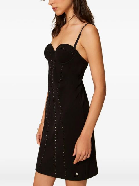 TWINSET rhinestones-embellishment mini dress - Black - zdjęcie produktu nr 2