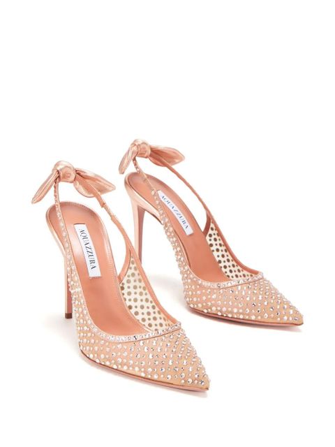 Aquazzura 85mm crystal-embellished pumps - Neutrals - zdjęcie produktu nr 2
