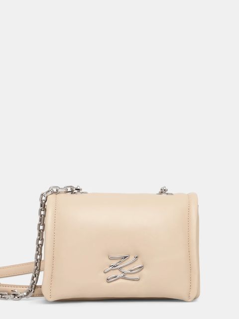Karl Lagerfeld torebka skórzana kolor beżowy A1W30175 - zdjęcie produktu nr 1