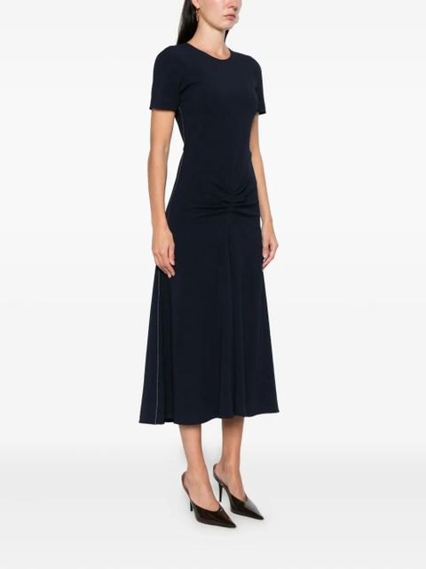 Victoria Beckham short-sleeve gathered dress - Blue