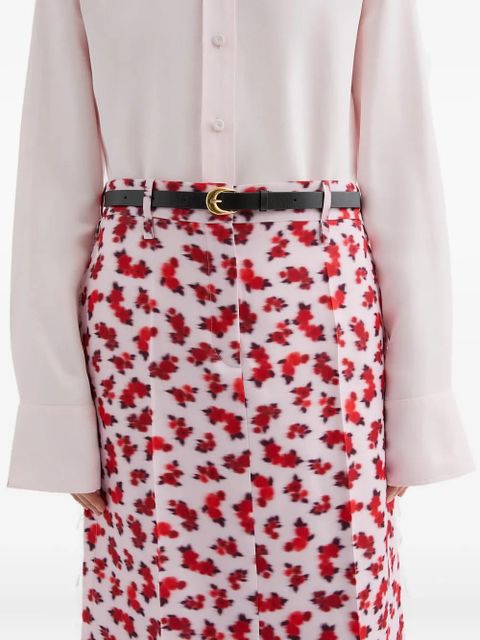 Jil Sander buckle leather belt - Black