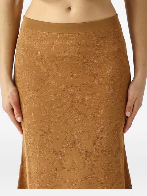 TWINSET pointelle-knit damask-pattern skirts - Brown - zdjęcie produktu nr 1